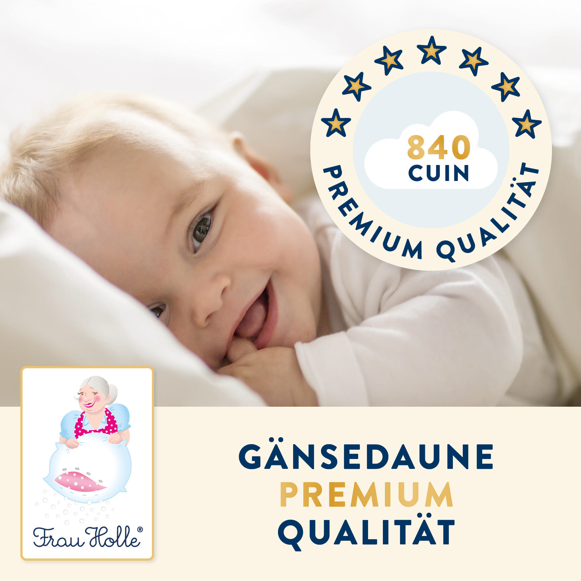 BABYKOPFKISSEN BABYS Gänsedaunen weich - Weiß, Naturmaterialien/Textil (35/40cm) - Frau Holle