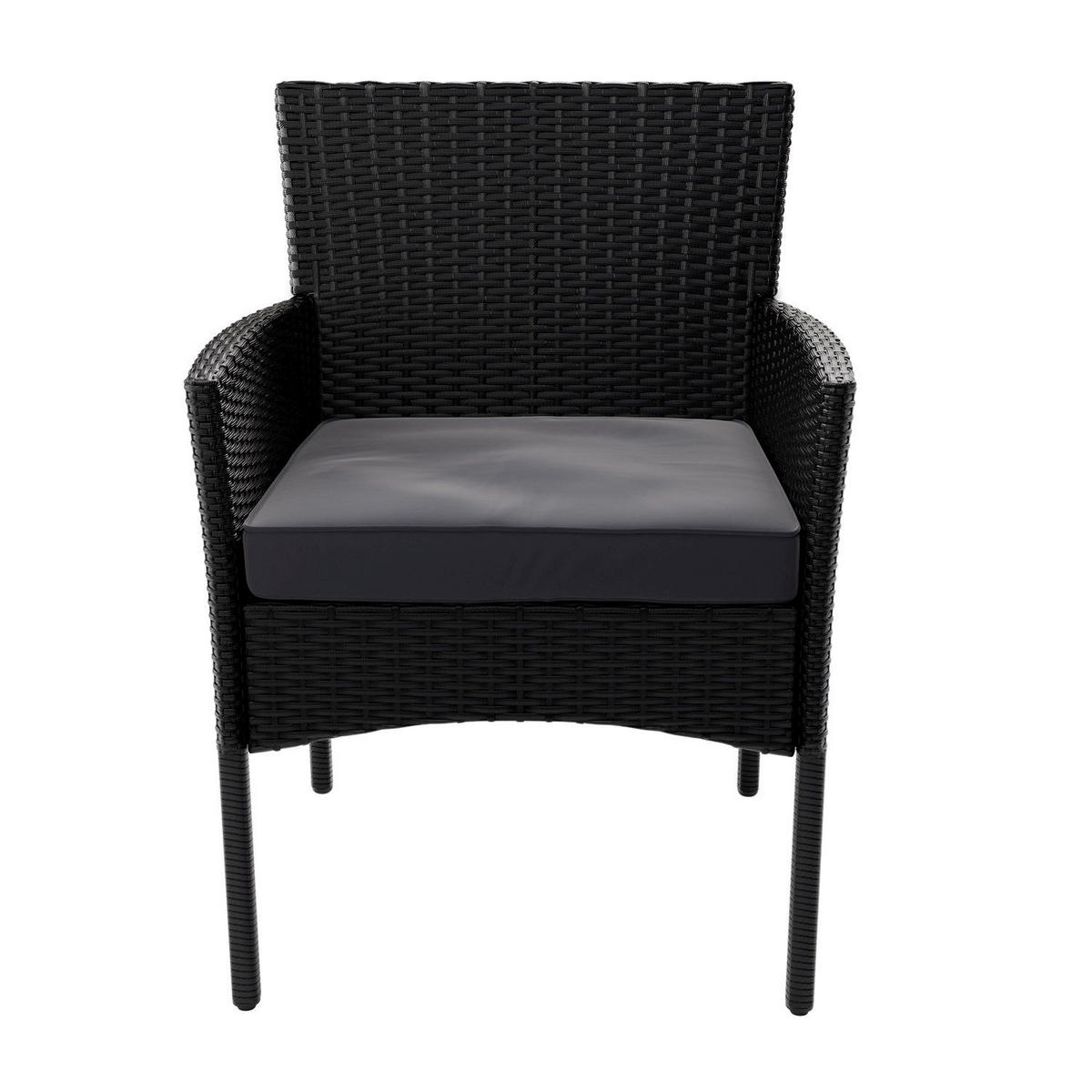 GARTENSET Fort Myers schwarz / dunkelgrau inkl. Abdeckung - Dunkelgrau/Schwarz, Kunststoff/Metall - Juskys