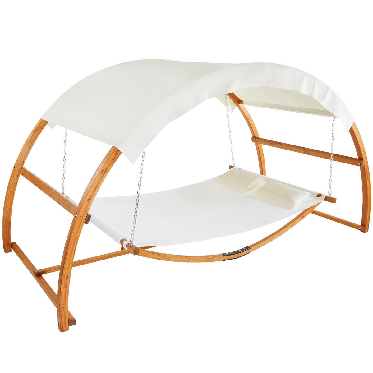 HÄNGEMATTE Locarno,Belastbarkeit 250 kg, 328 x 160 x 171,5 cm,teak - Teakfarben, Holz (160/171.5/328cm) - tectake