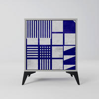 SIDEBOARD THE RIGHT PLACES, Grau, 57,5x42x70,5 cm, Schwarze Metall-Sternfüße - Multicolor/Schwarz, Holzwerkstoff/Metall (57.5/70.5/42cm) - SpaceRebels