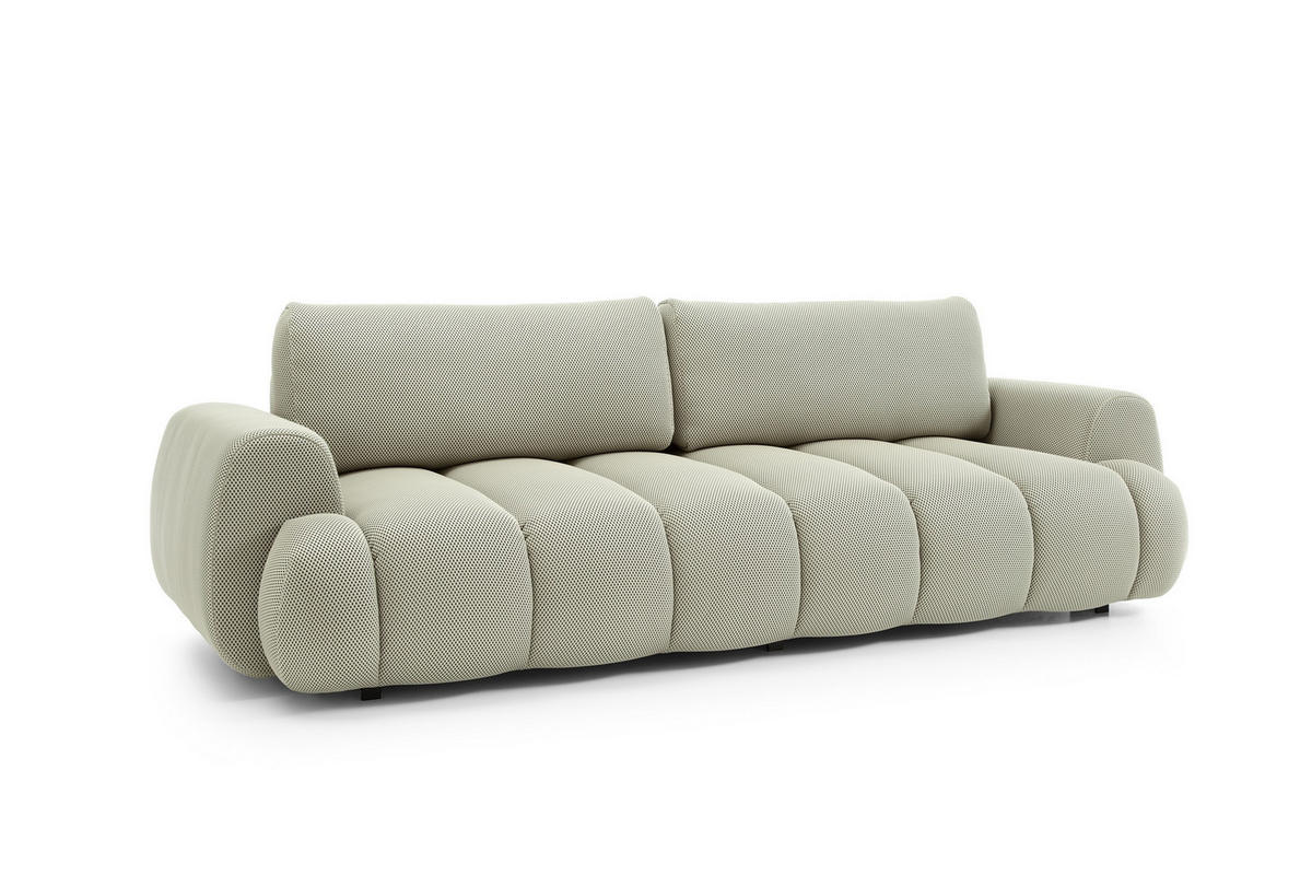 SOFA Pavo Beige, Schlafsofa mit gestepptem Sitz - Beige, Holzwerkstoff (263/81/110cm) - Bettso