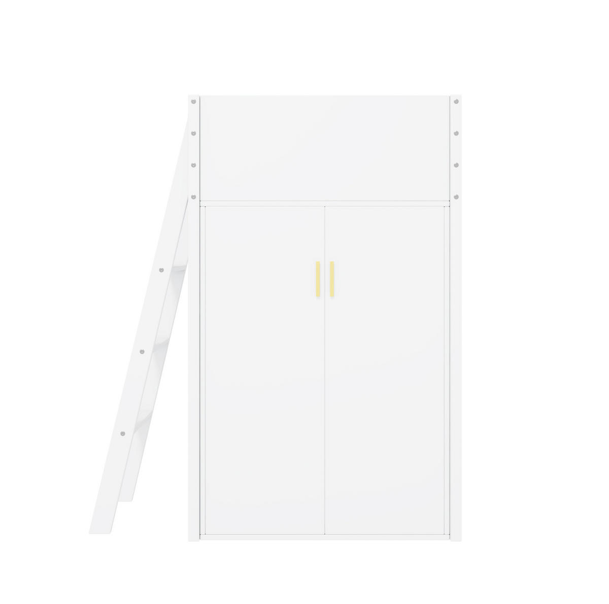 HOCHBETT 90/200 cm in Weiß mit Schreibtisch und Kleiderschrank - Weiß, Holzwerkstoff (90/200cm) - Flora Grace