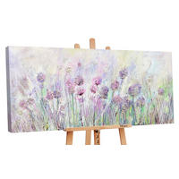 GEMÄLDE Blumen auf der Wiese auf Keilrahmen 120x60 cm - Lila, Holz (120/60cm) - YS-art gallery