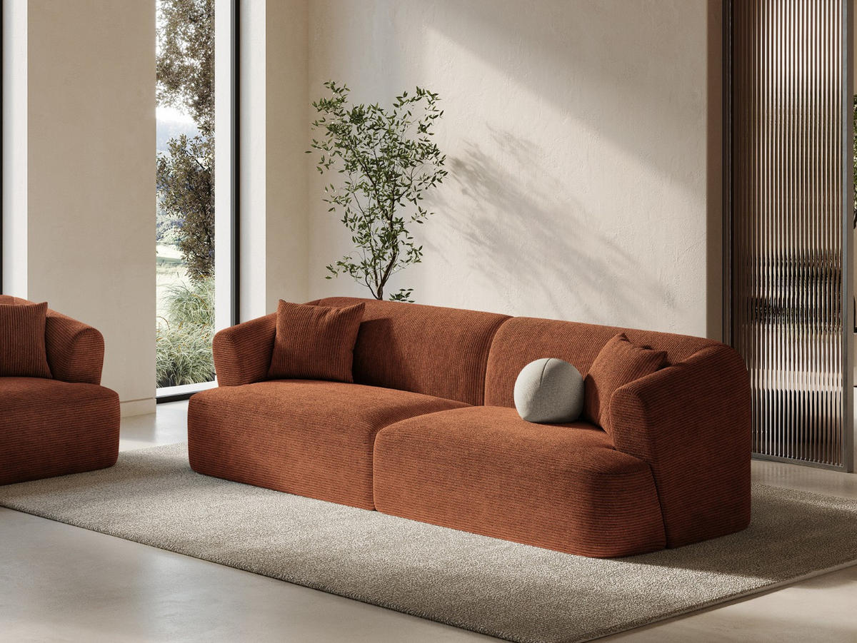 MODULARES-SOFA Campi aus Cord terrakotta 4 Sitzplätze - Terracotta, Textil (90/70/255cm) - Cosmopolitan Design