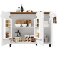 KÜCHENINSEL 130/45(75)/92 cm aus MDF mit klappbarer Arbeitsplatte Weiß - Weiß, Holzwerkstoff (130/92/45cm) - Modenvie