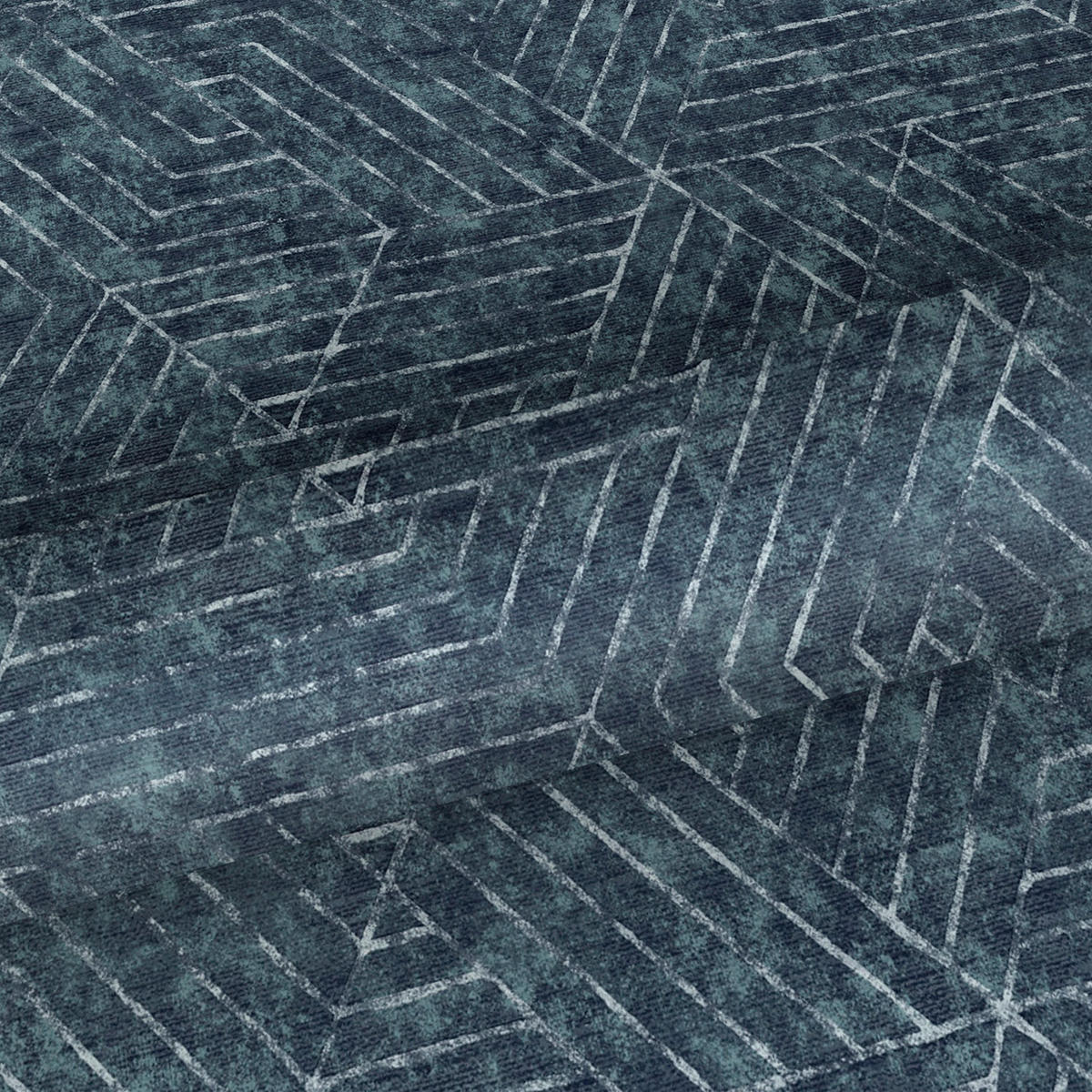 TAPETE grafische Linien 53 cm x 10 m - Blau, Papier (53/1000cm) - Sanders & Sanders