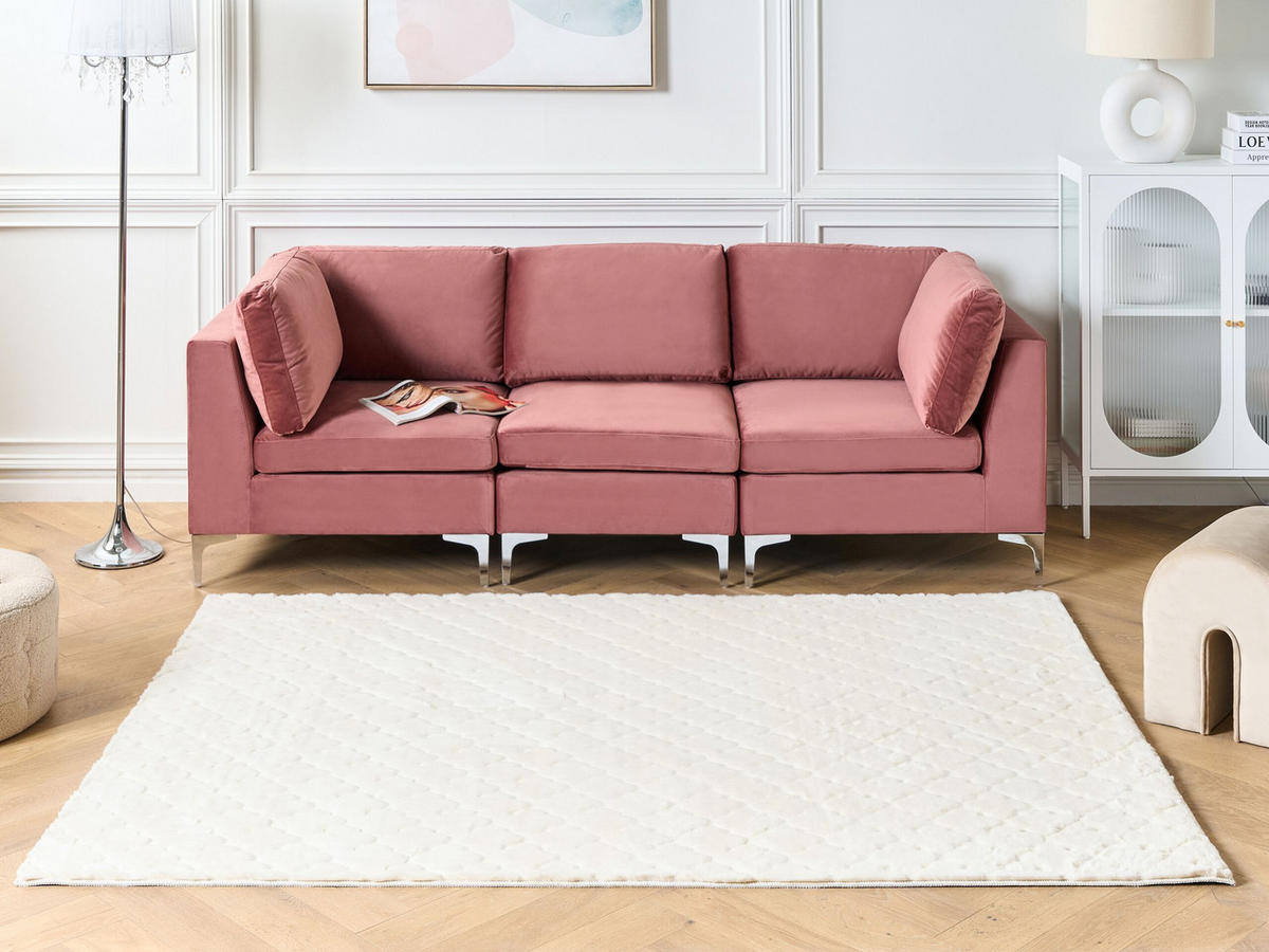 SHAGGY-KUNSTFELLTEPPICH Gharo 230/160 cm - Weiß, Kunststoff (160/230cm) - Beliani