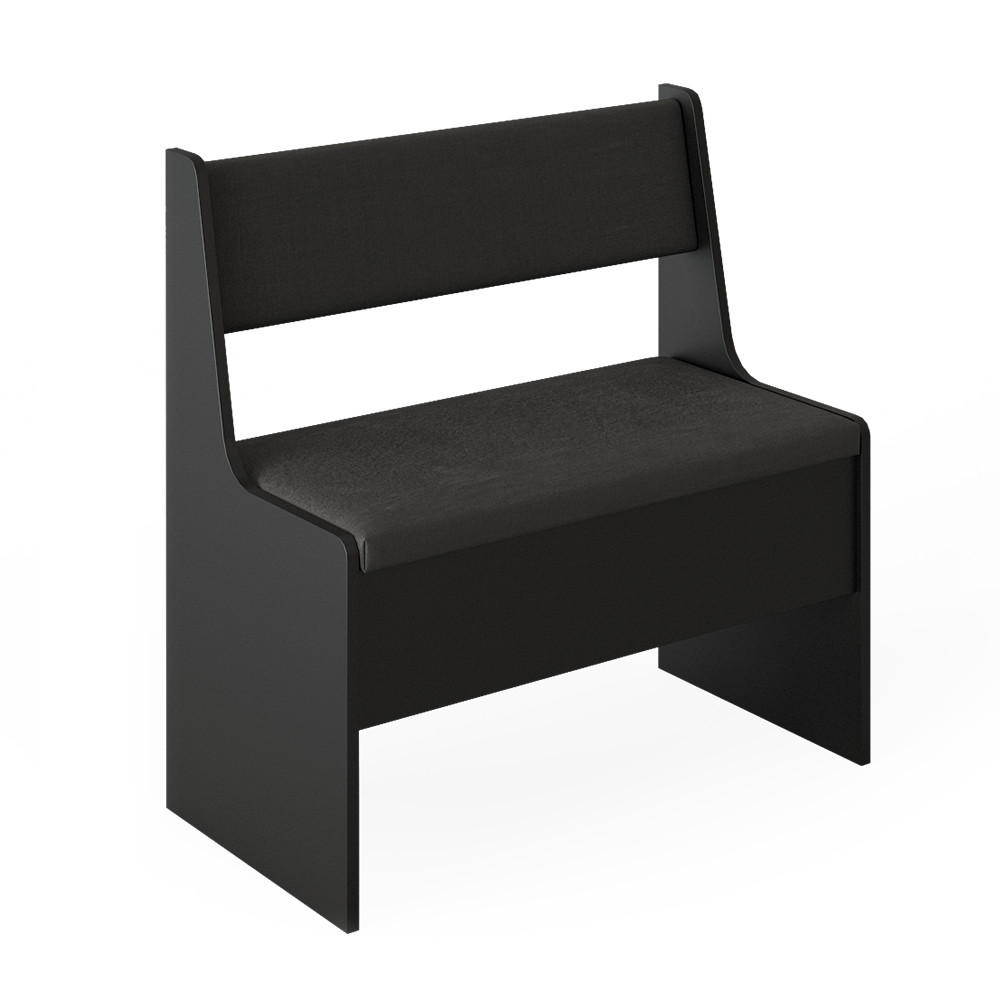 ESSZIMMER-BANK Roman Schwarz 76.6 x 41.5 cm - Schwarz, Holzwerkstoff (41.5/80/76.6cm) - Vicco