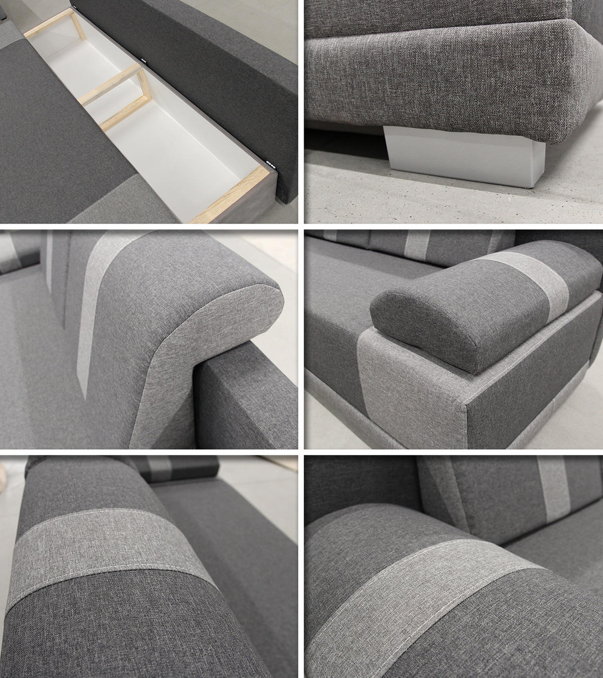 SCHLAFSOFA Imola - Silberfarben/Grau, Holz/Kunststoff (195/87/85cm)