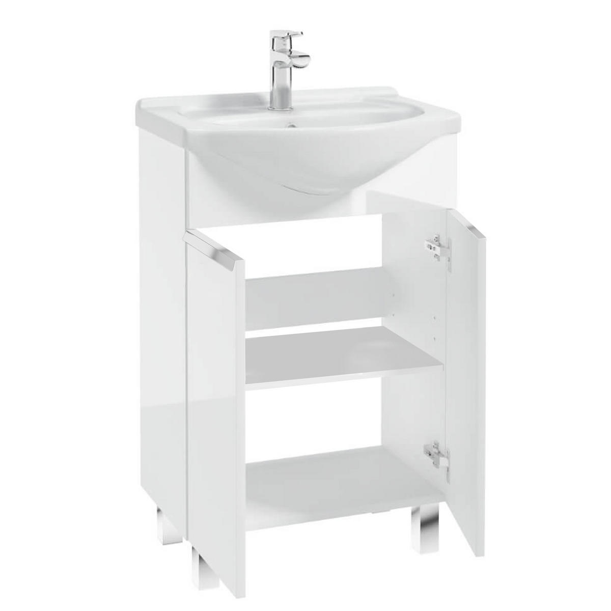 WASCHTISCHKOMBI 46cm mit Waschbecken weiß - Weiß, Holzwerkstoff (46/83/31cm) - Stamar