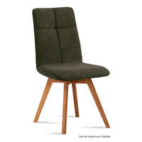 ESSZIMMERSTUHL (6er-Set) Dimut 47x92x60 Eiche geölt/Khaki - Dunkelgrün/Eichefarben, Kunststoff (60/92/47cm) - 58aufmkessel