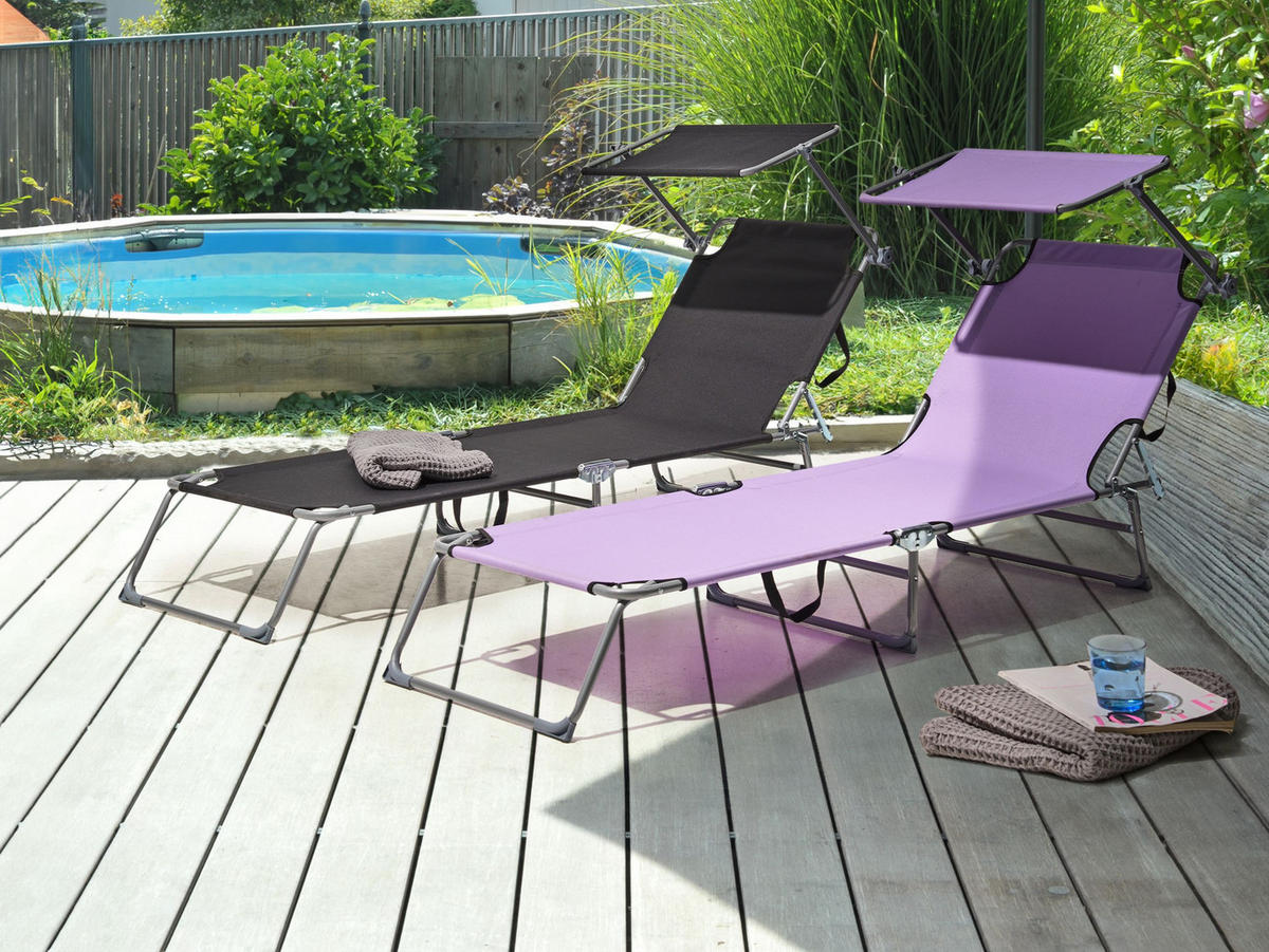 SONNENLIEGE Violett Foligno - Violett, Metall (58/24/201cm)