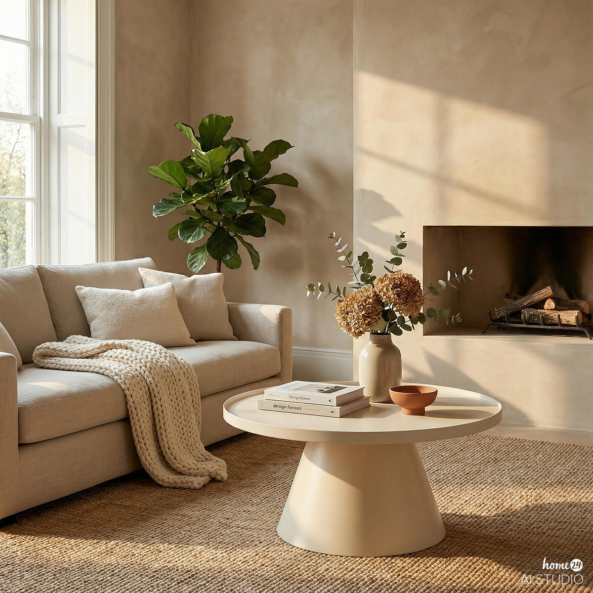 HOME24 Couchtisch Boehmer - Kaschmir, Glas/Metall (80/80/40cm) - home24