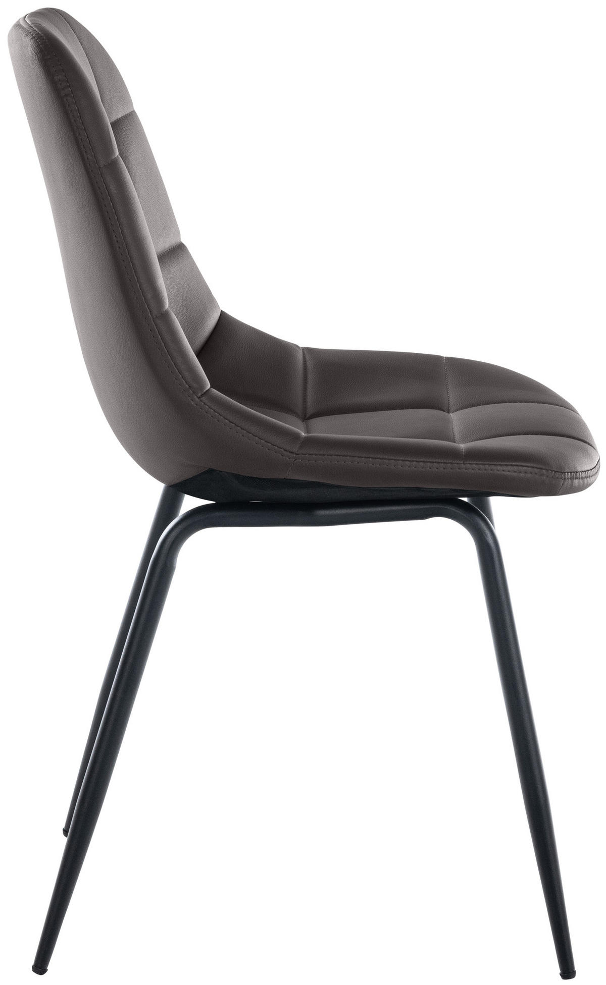 STUHL Lederlook braun - Schwarz/Braun, Textil/Metall (46/82/52cm) - CLP