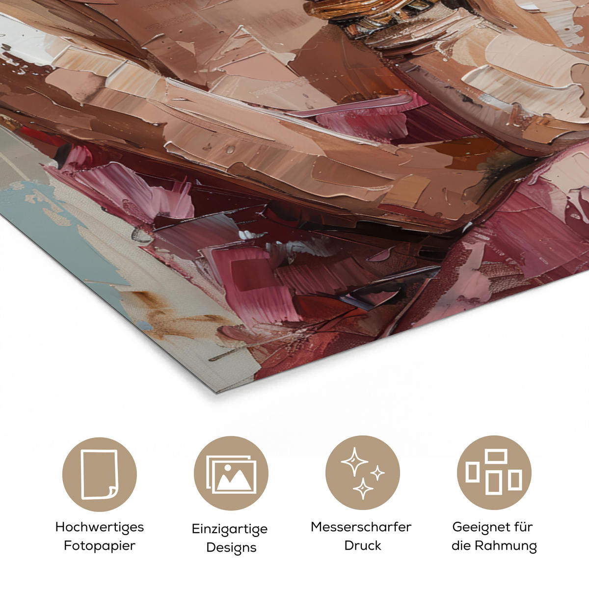 POSTER Frau - Lackierung - Porträt - Modern 80x120 cm - Altrosa, Papier (80/120/0.1cm) - MuchoWow