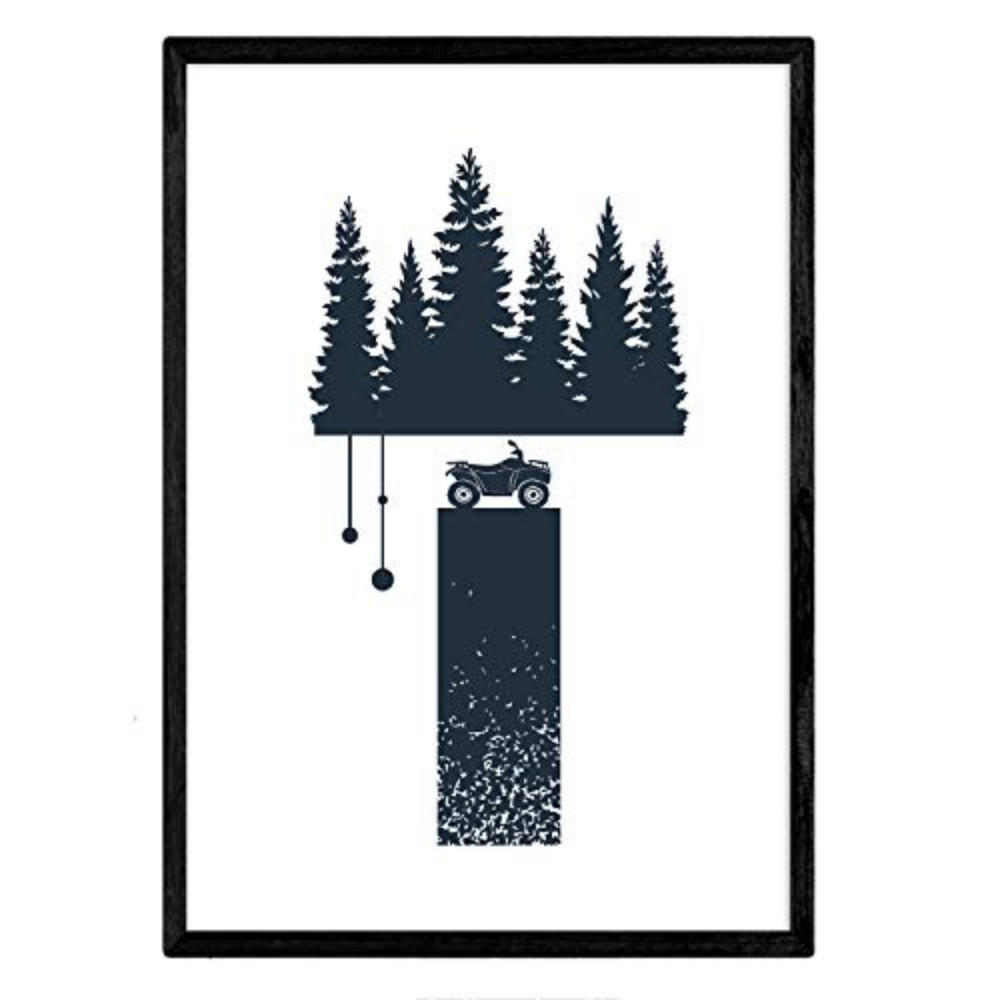 POSTER Buchstabe T Natur Motorrad A3 Rahmenlos - Klar, Papier (29.7/5/42cm) - Nacnic