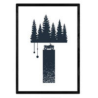 POSTER Buchstabe T Natur Motorrad A3 Rahmenlos - Klar, Papier (29.7/5/42cm) - Nacnic