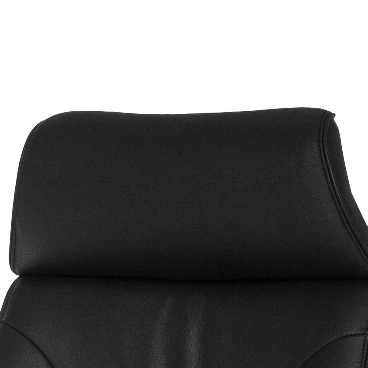 BÜROSTUHL Echtleder mit Wippfunktion und Armlehnen Drehbar belastbar bis 120 kg X-XL - Silberfarben/Schwarz, Leder/Metall (66/128/62cm) - KADIMA DESIGN