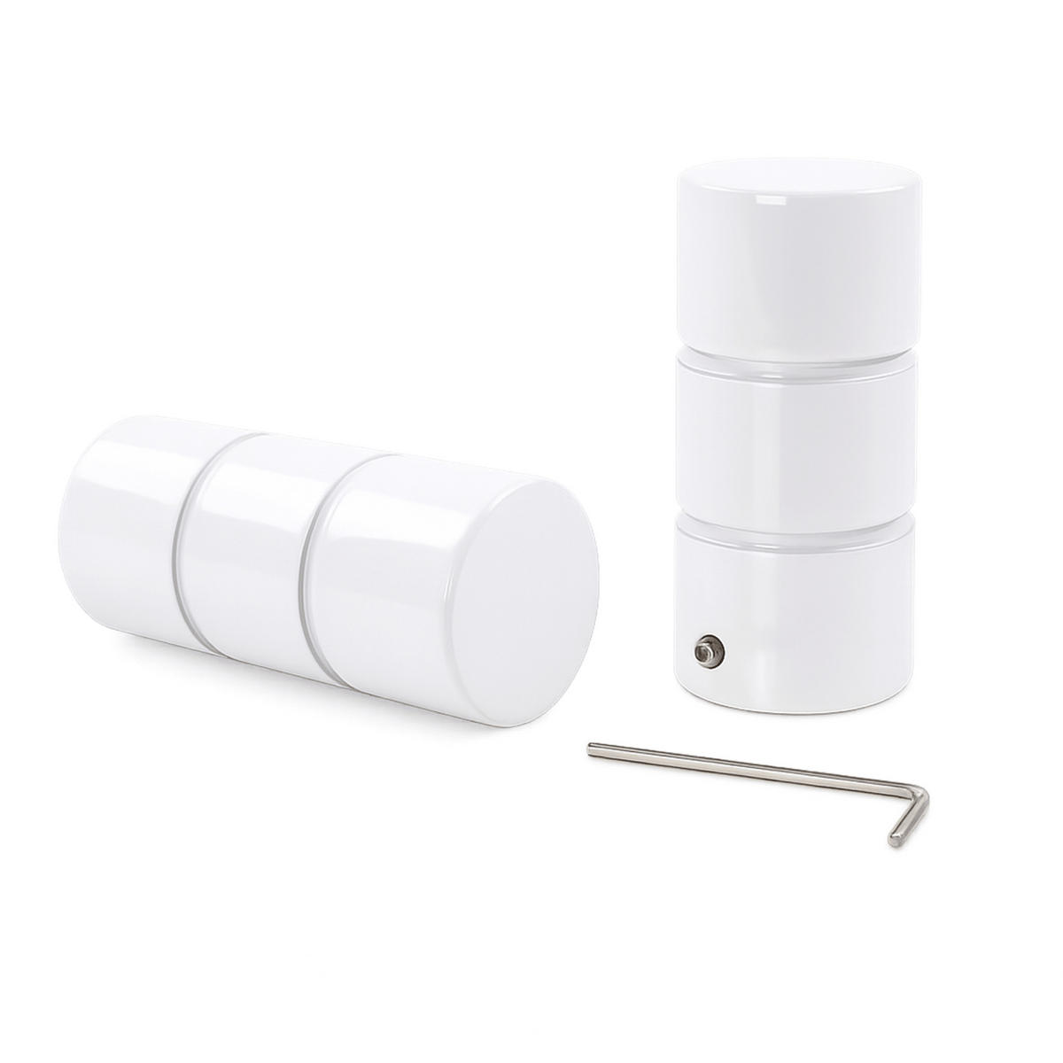 GARDINENSTANGE auf Maß 25mm 1-läufig Weiß mit Zylinder - Serie Style - biela, kov (160cm) - Deco-Raum