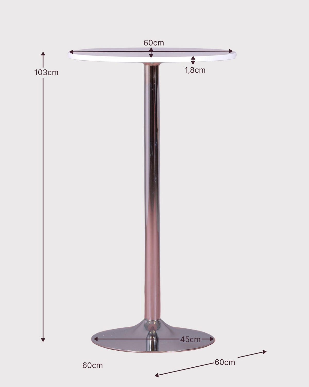 HOCHTISCH Rund Weiß 60/60/103 cm - Weiß, Holz (60/103/60cm) - Nest Dream