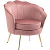 ARMLEHNENSTUHL Samt rosa - Goldfarben/Rosa, Textil/Metall (74/76/60cm) - CLP
