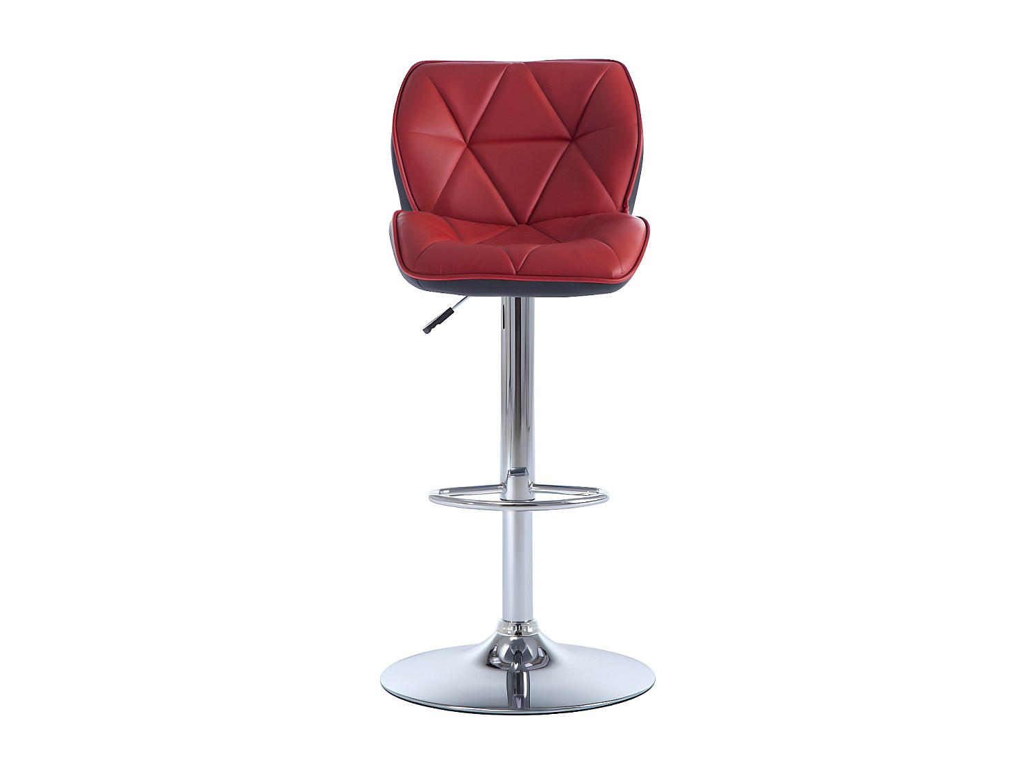 BARHOCKER - 45 cmcm x 51 cmcm - Kunstleder - Rot - CALVIN - Rot, Leder (45/109/51cm) - Vente-Unique