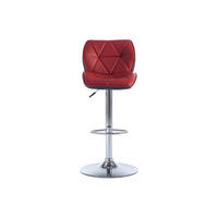 BARHOCKER - 45 cmcm x 51 cmcm - Kunstleder - Rot - CALVIN - Rot, Leder (45/109/51cm) - Vente-Unique