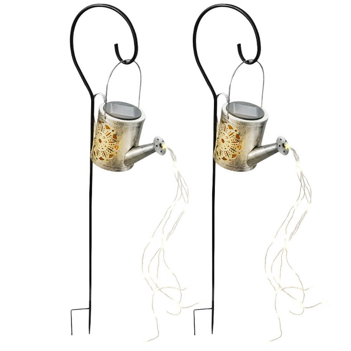 LED AUSSENLEUCHTE Solar Steckleuchte Silber - Silberfarben, Metall (10/10/94cm)