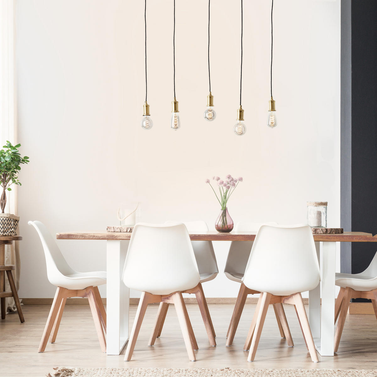 PENDELLEUCHTE Darcia 99814/06 - Schwarz, Holz (95/34.8/133cm) - Brilliant