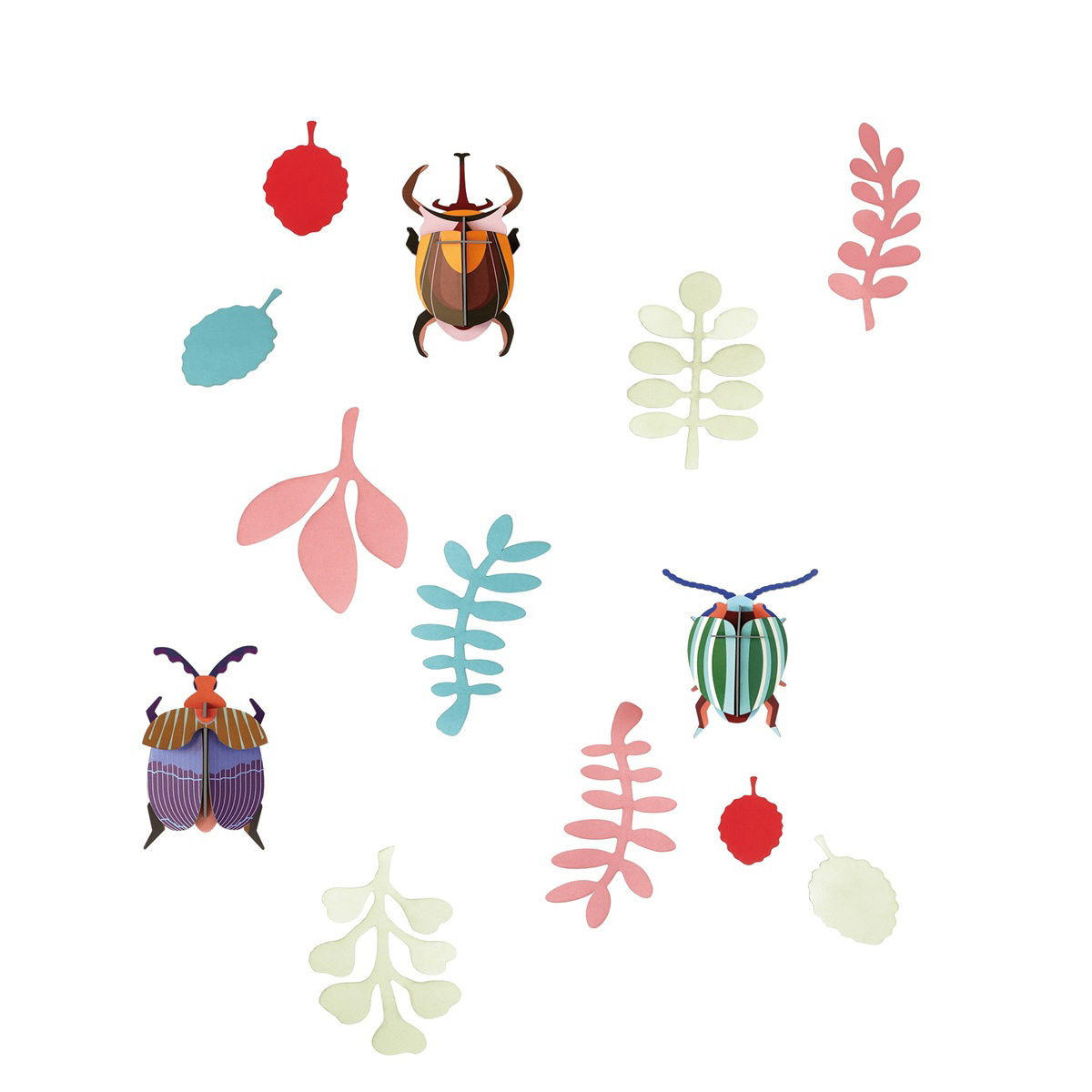 WANDDEKO Käfer-Set 6/17.8 cm - Multicolor, Wellpappe (6/17.8/8cm) - KUNSTLOFT