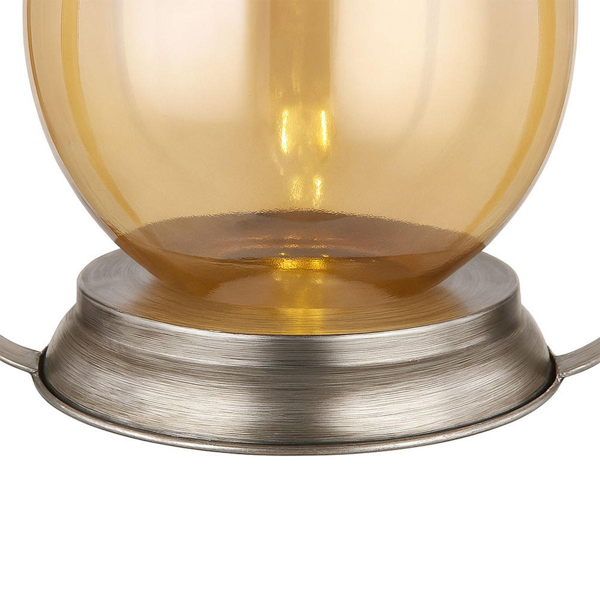LED AUSSENLEUCHTE Solarlampe Silber Amberglas - Silberfarben, Glas (17/15/36.5cm) - Globo Lighting