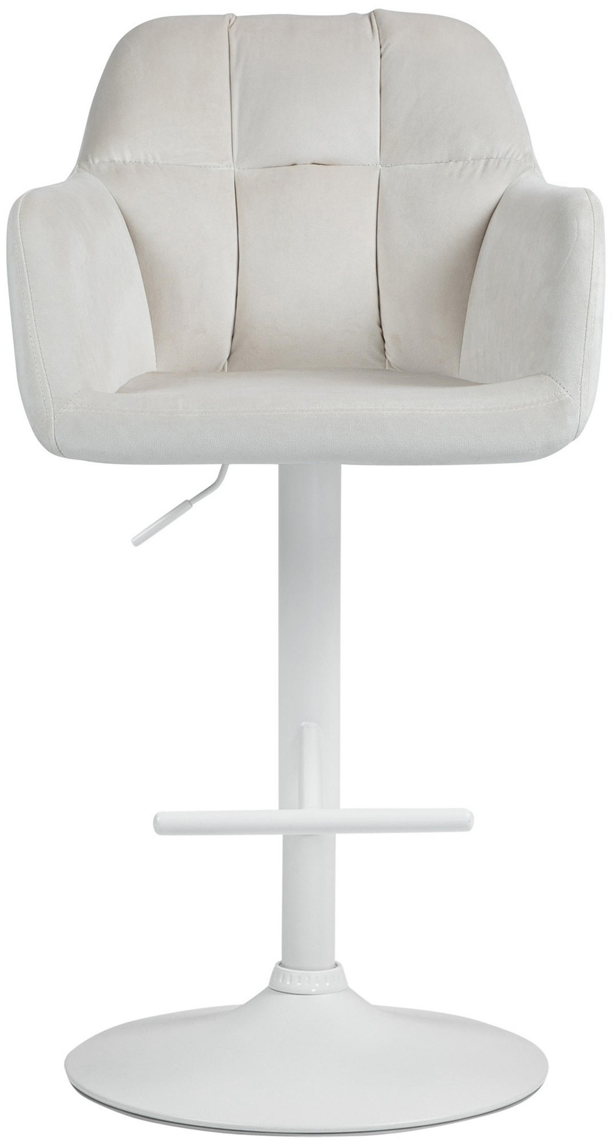 BARHOCKER Samt creme - Creme/Weiß, Textil (57/97/59cm) - CLP