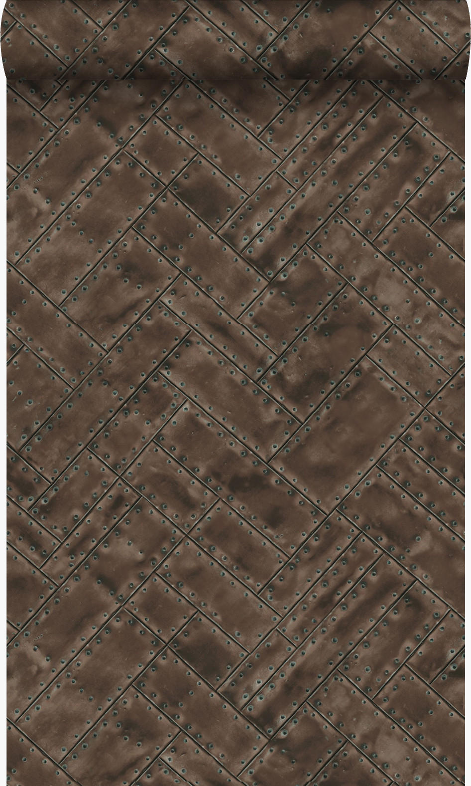TAPETE Metallplatten 53 cm x 10.05 m - Braun, Papier (53/1000cm) - Origin Wallcoverings