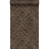TAPETE Metallplatten 53 cm x 10.05 m - Braun, Papier (53/1000cm) - Origin Wallcoverings
