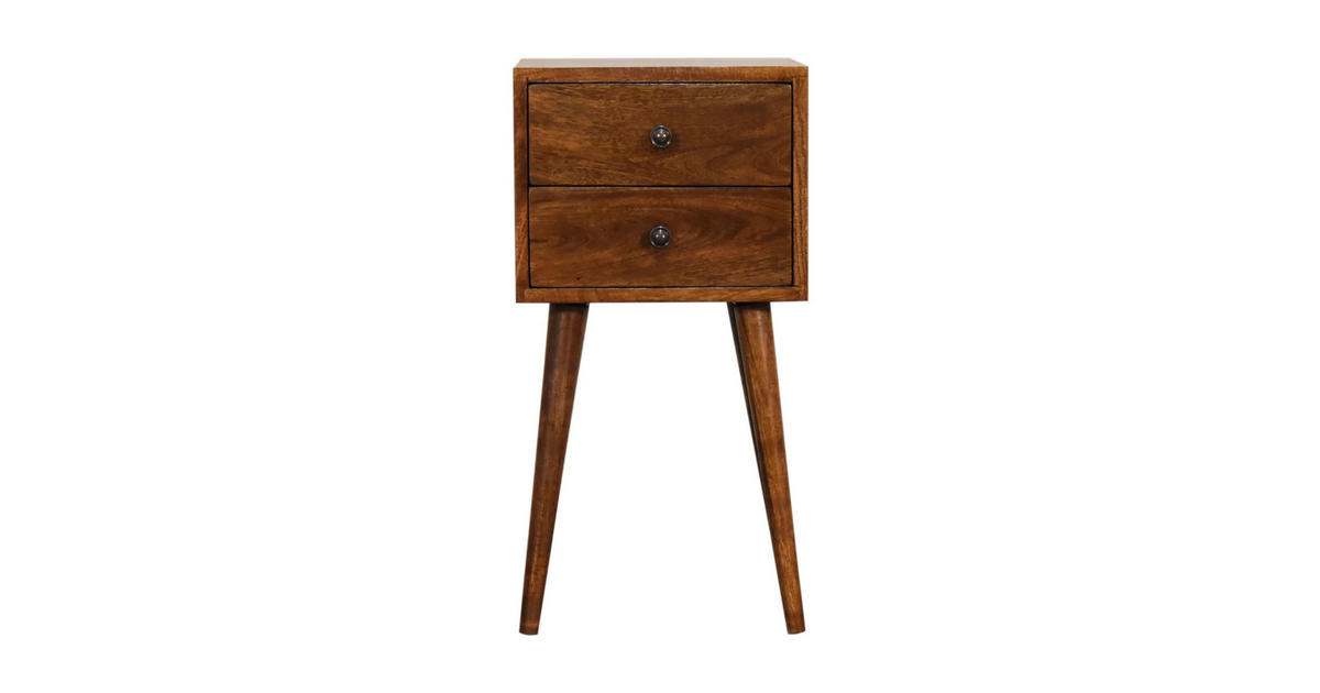Artisan Furniture NACHTTISCH MINI KASTANIENHOLZ MIT 2 SCHUBLADEN ...