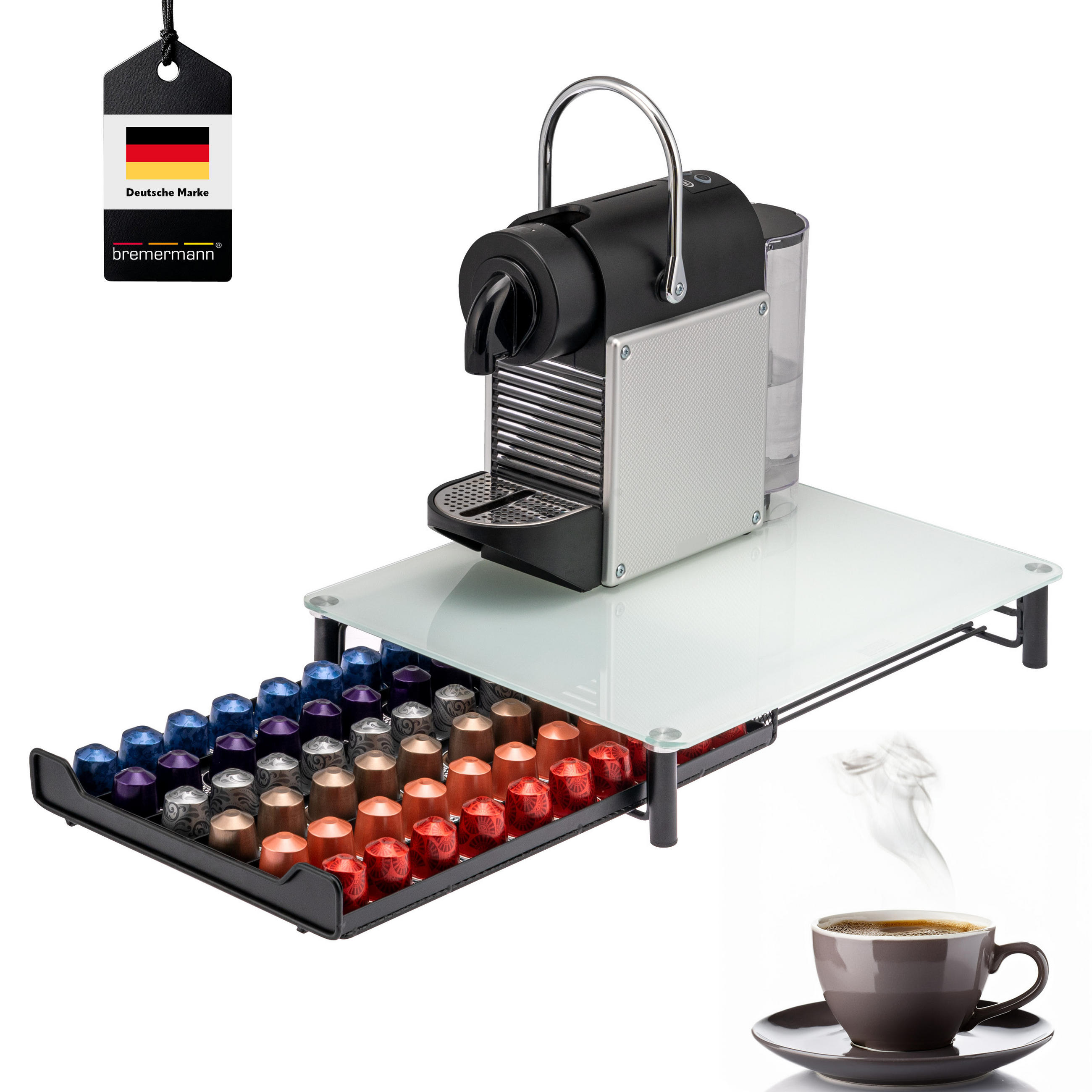 bremermann Kaffeekapsel-Box, Weiß 31x7x40.5 cm