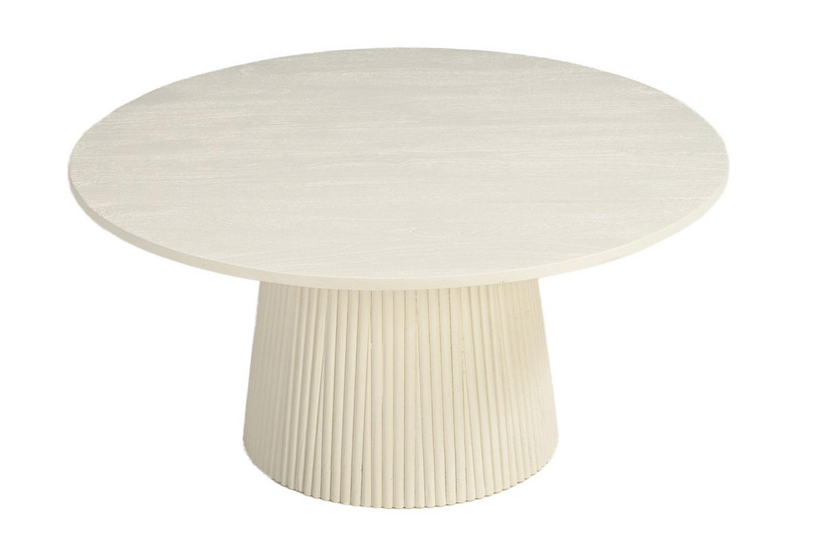 COUCHTISCH rund aus Mangoholz 80cm, beige - Beige, Holz (80/80/46cm) - Livingfurn