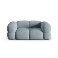 SOFA Loretto aus strukturiertem Stoff pastellblau 2 Sitzplätze - Pastellblau, Textil (100/68/180cm) - Cosmopolitan Design