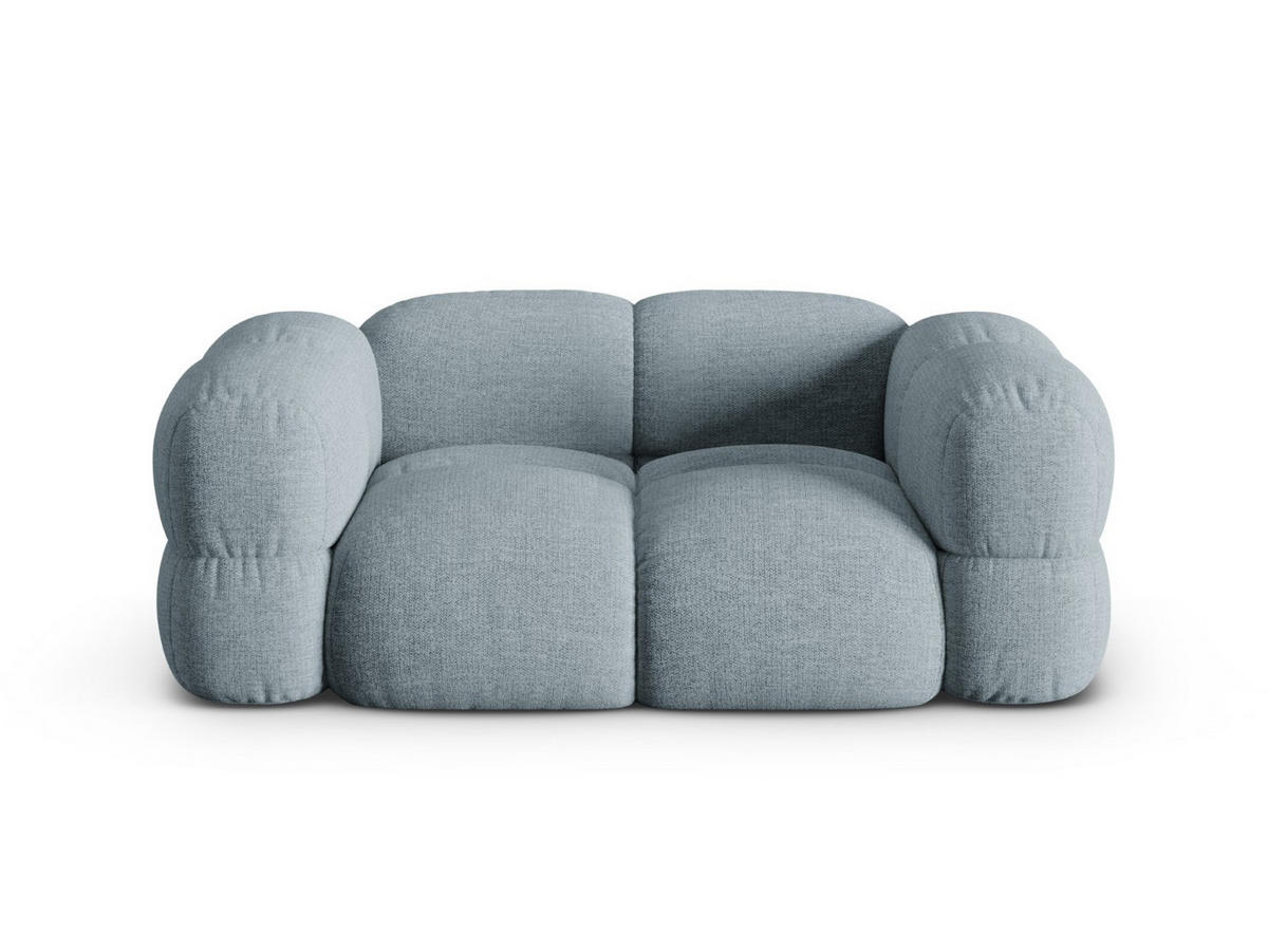 SOFA Loretto aus strukturiertem Stoff pastellblau 2 Sitzplätze - Pastellblau, Textil (100/68/180cm) - Cosmopolitan Design