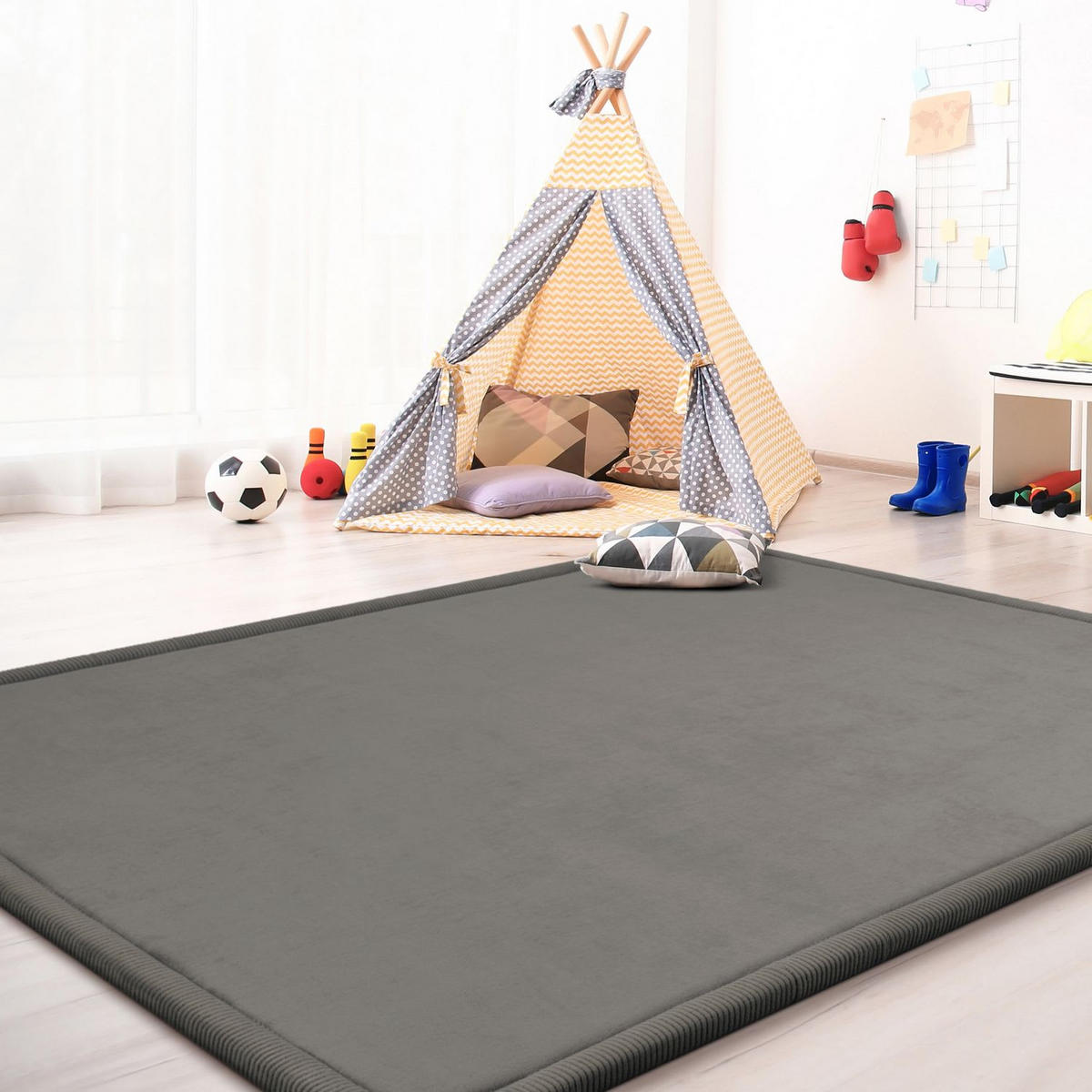 KINDERTEPPICH Grau 120 x 160 cm - Grau, Kunststoff (120/160cm) - TT Home