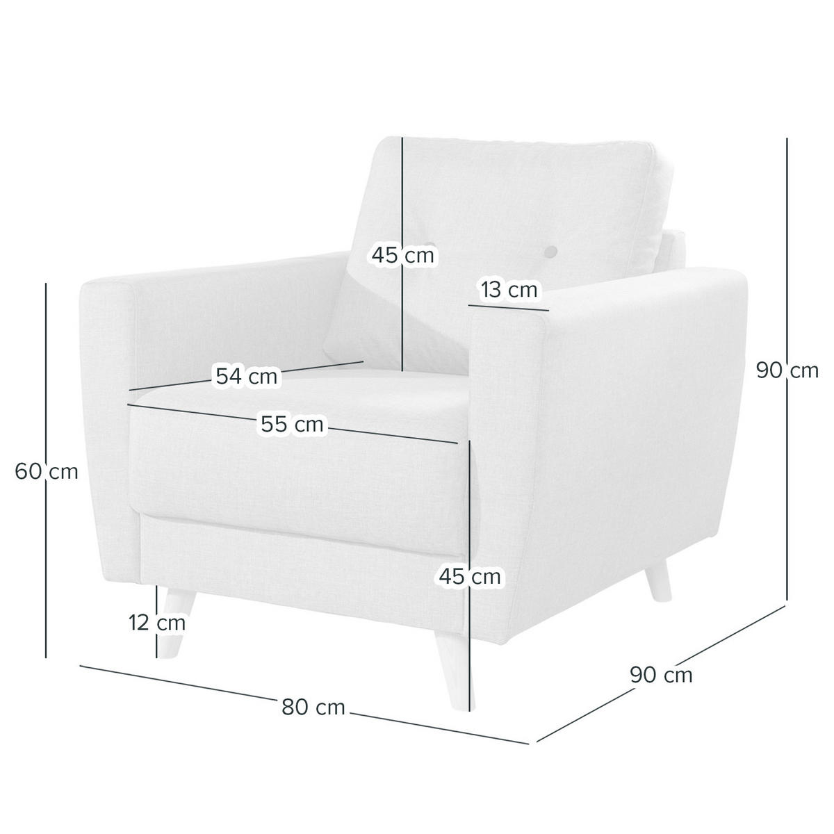 SESSEL - Webstoff - Hellbraun/Cappuccino, Holz/Textil (80/90/87cm) - home24