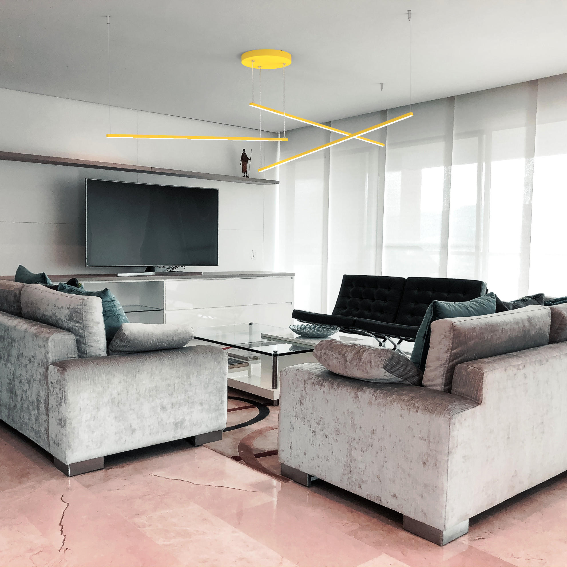 LED-HÄNGELEUCHTE - Gelb, Metall (2/100/2cm) - Lumicom