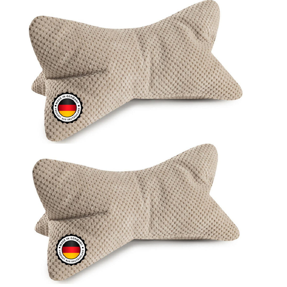 KISSEN Leseknochen Ole 2er Set natur - Beige, Textil (22/42cm) - Bonvionn
