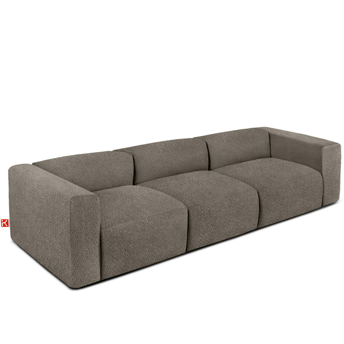 3-SITZER SOFA BUFFO, kühles Braun - Braun, Holz/Holzwerkstoff (290/73/96cm) - KONSIMO®