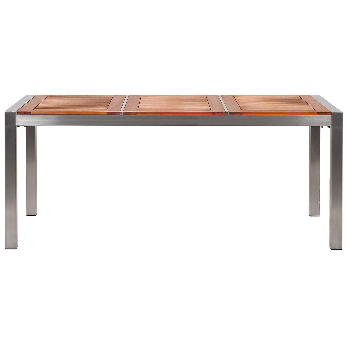 VRTNA MIZA evkaliptusov les svetlo rjava 180/90 cm Grosseto - svetlo rjava/srebrne barve, kovina (180/90/74cm) - Beliani