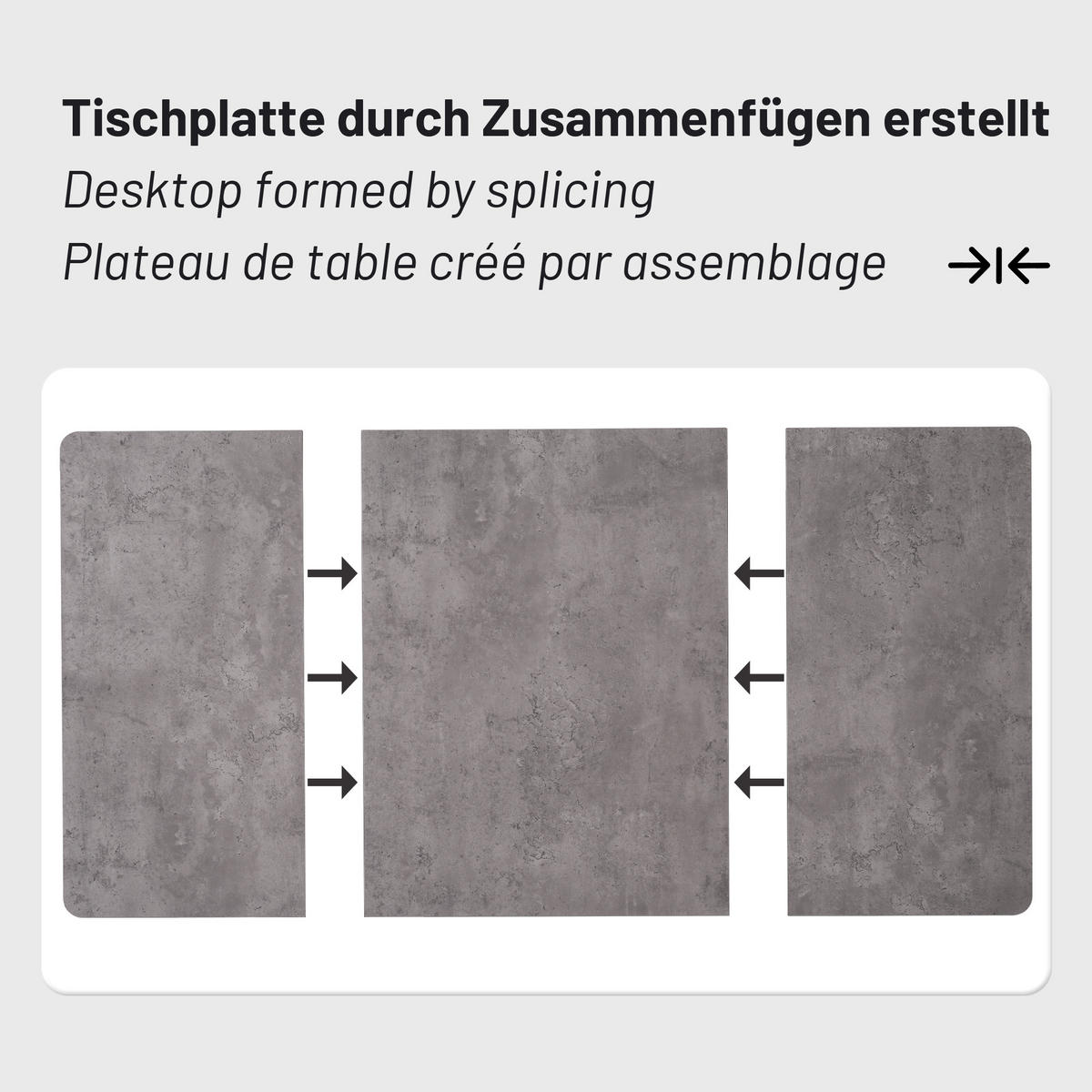 ESSTISCH Grau 140/80/75 cm - Grau, Holzwerkstoff/Metall (140/80/75cm) - Urban Meuble