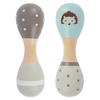 BABY-HOLZRASSEL Igel Hantelrassel 2er Se - Multicolor, Holz (5/15cm) - Bieco Spielwaren