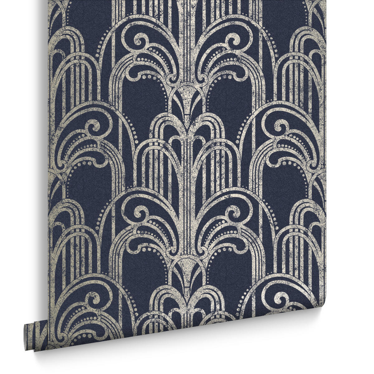 VLIESTAPETE - Art Deco Mitternacht - Blau, Papier/Kunststoff (53/1000cm) - Graham & Brown