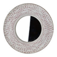 DEKO-SPIEGEL Daz Grau 46/46/6 cm Holz - Hellgrau, Holz (46/6/46cm) - Mondex