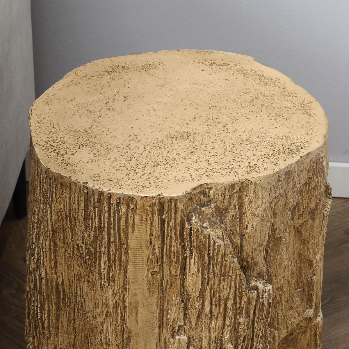 BEISTELLTISCH/NACHTTISCH in Baumstumpf-Optik aus Beton, Ø 37/43 cm, Naturfarben - Naturfarben, Stein (37/43/37cm) - Redom